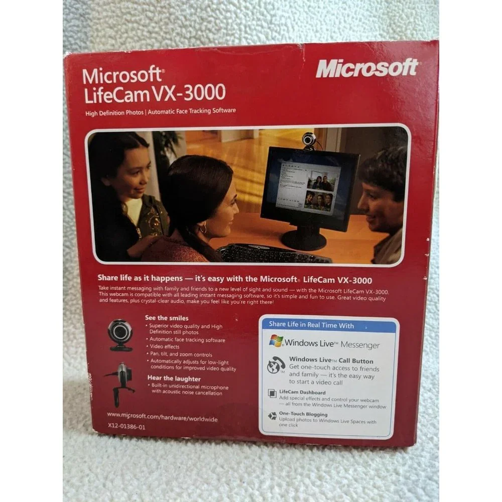 Microsoft Windows Live Messenger LifecCam VX-3000 USB 2.0 Webcam Build In...